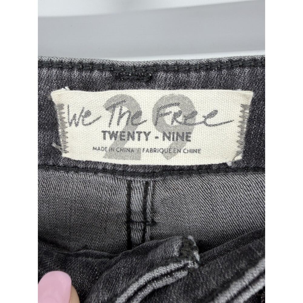 FREE PEOPLE IRREPLACEABLE FLARE Sz 29 Faded Black Button Fly High Waisted Jeans - Picture 5 of 8